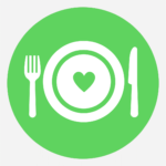 An icon of a dinner plate with cutlery